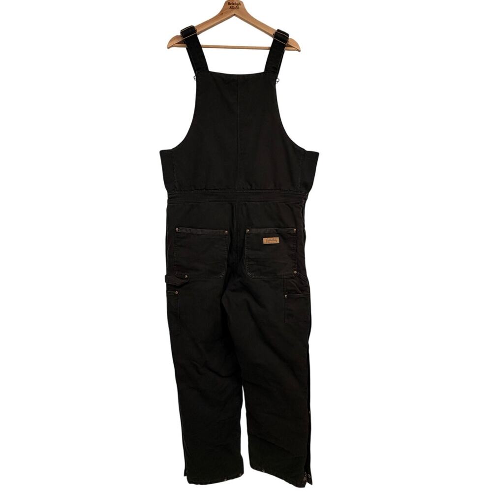 Cabela's Outdoor Men's Canvas Overalls SZ LARGE TALL Insulated Lined Work Bib - Picture 2 of 13